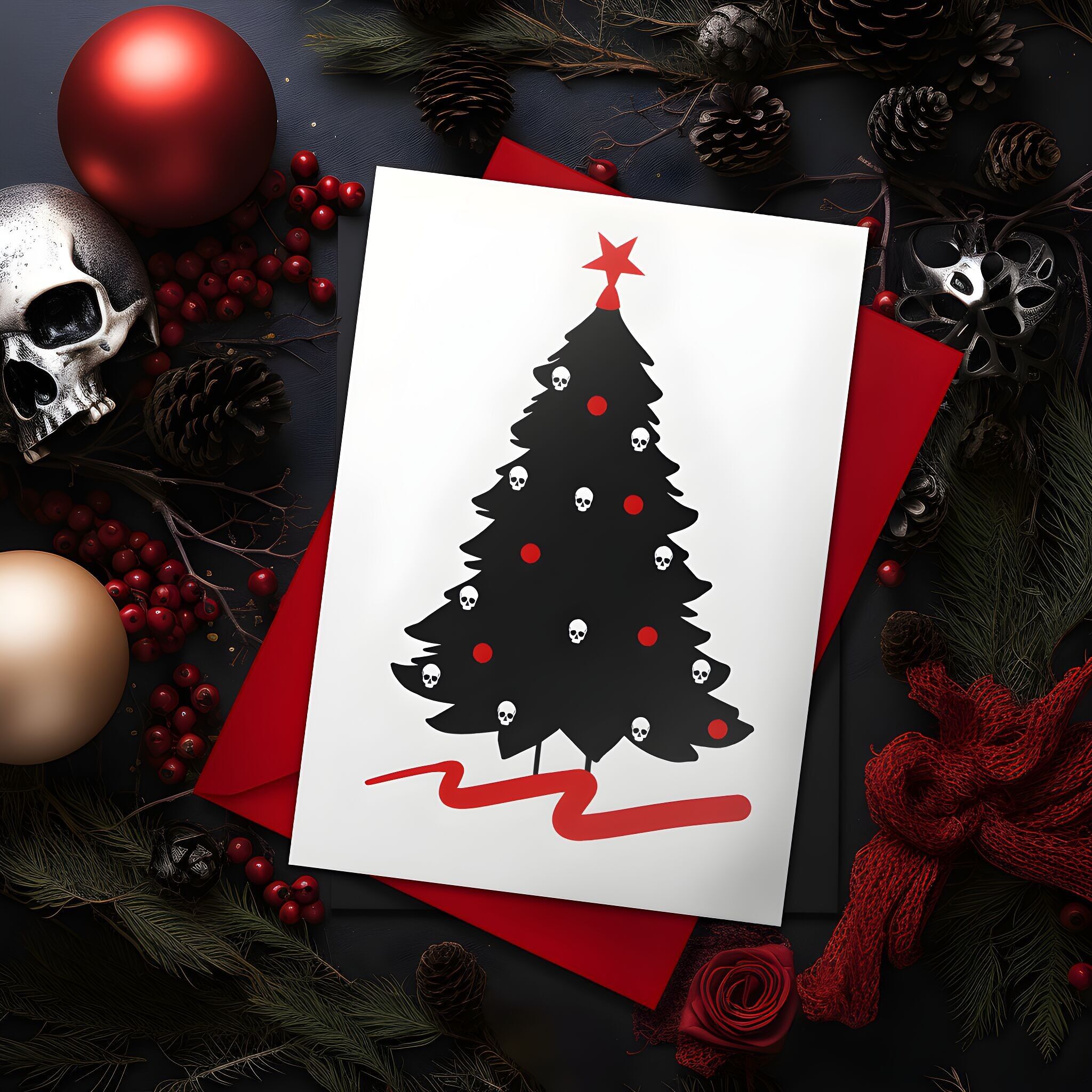 Grande biglietto di auguri natalizio Creepmas Tree