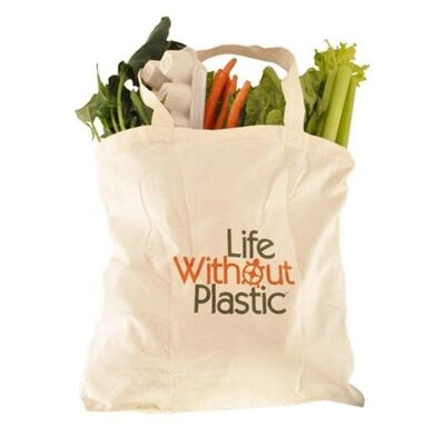 Case of 12 - Organic Cotton Plastic Free Portable Shopping Bag
