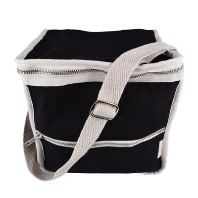 Plastic-Free Insulated Clean Lunch Bag - Square - Black *Must add wool panels to this order