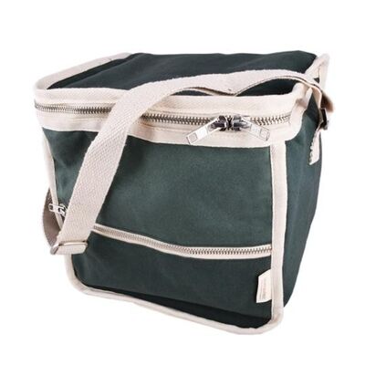 Plastic-Free Insulated Clean Lunch Bag - Square - Green *Must add wool panels to this order