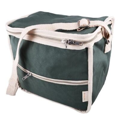 Plastic-Free Insulated Clean Lunch Bag - Rectangular - Green *Must add wool panels to this order