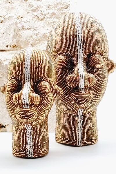 Cabeza de perla abstracta - Modelo mediano - Oro blanco n ° 1