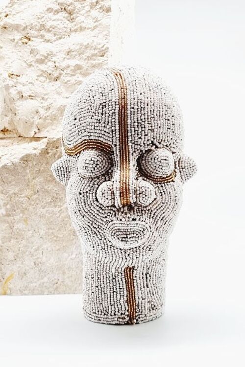 Tête Perlée Abstract - Petit Modèle - White Gold n°4