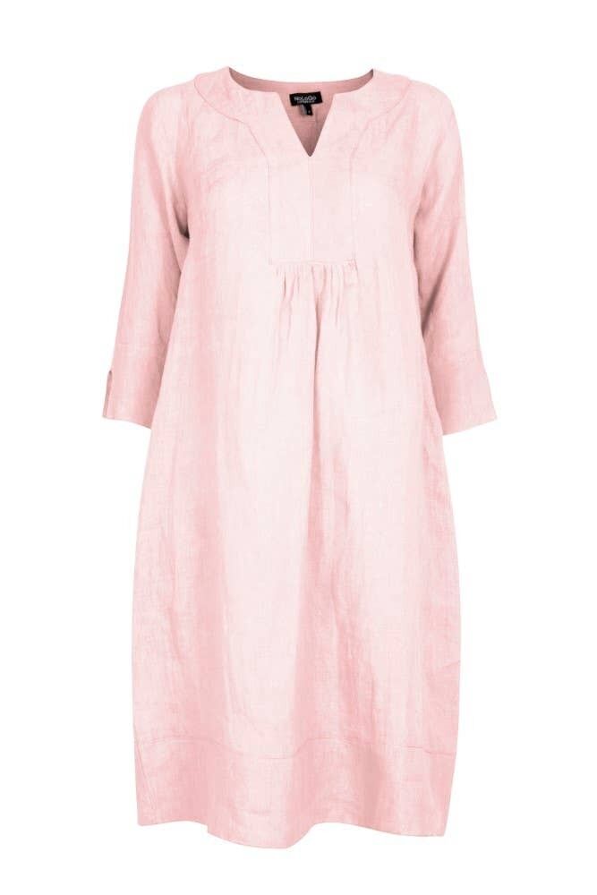 Lifestyle Vestido Túnica De Lino Regular Rosa Concha