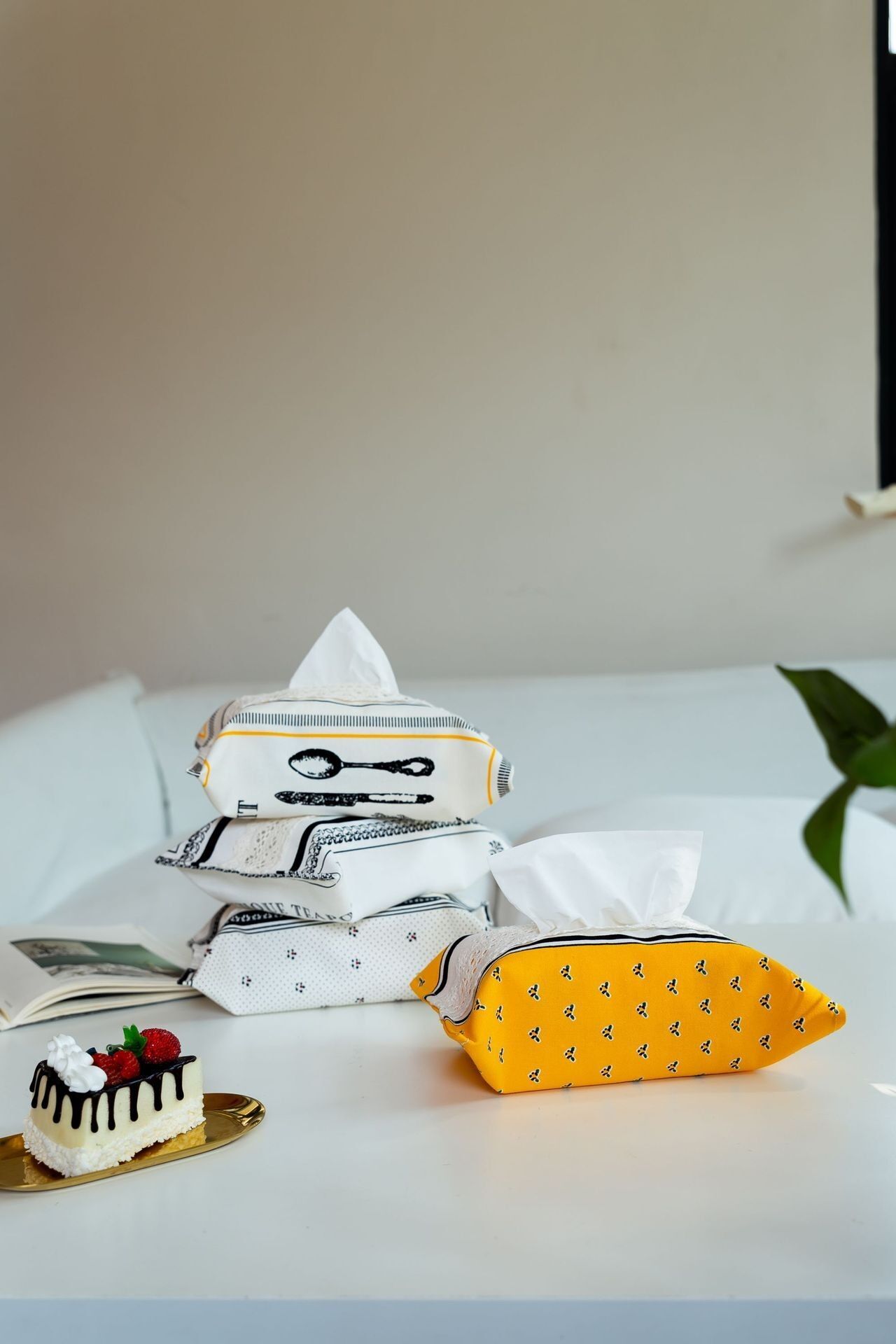 Taschentuchbox-Bezug aus Baumwoll-Leinen-Stoff – 27×17.5 cm, natürlich gewebte Tisch- und Wohndekoration