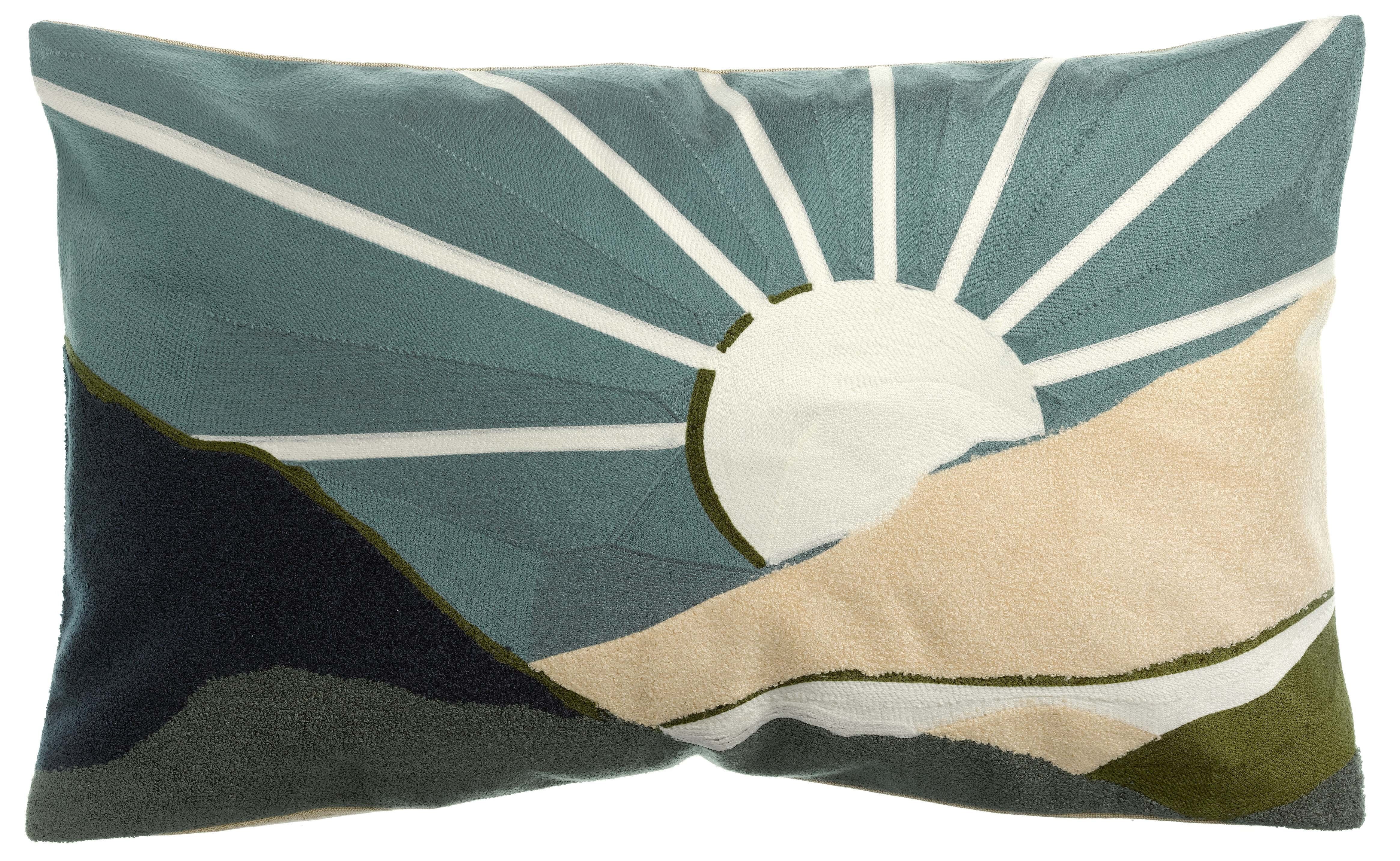 Cuscino ricamato Elie Vert de gris 40 x 65