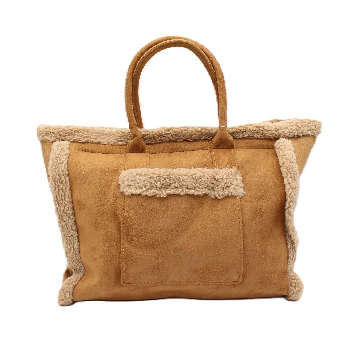 Borsa tote con finiture in pelliccia