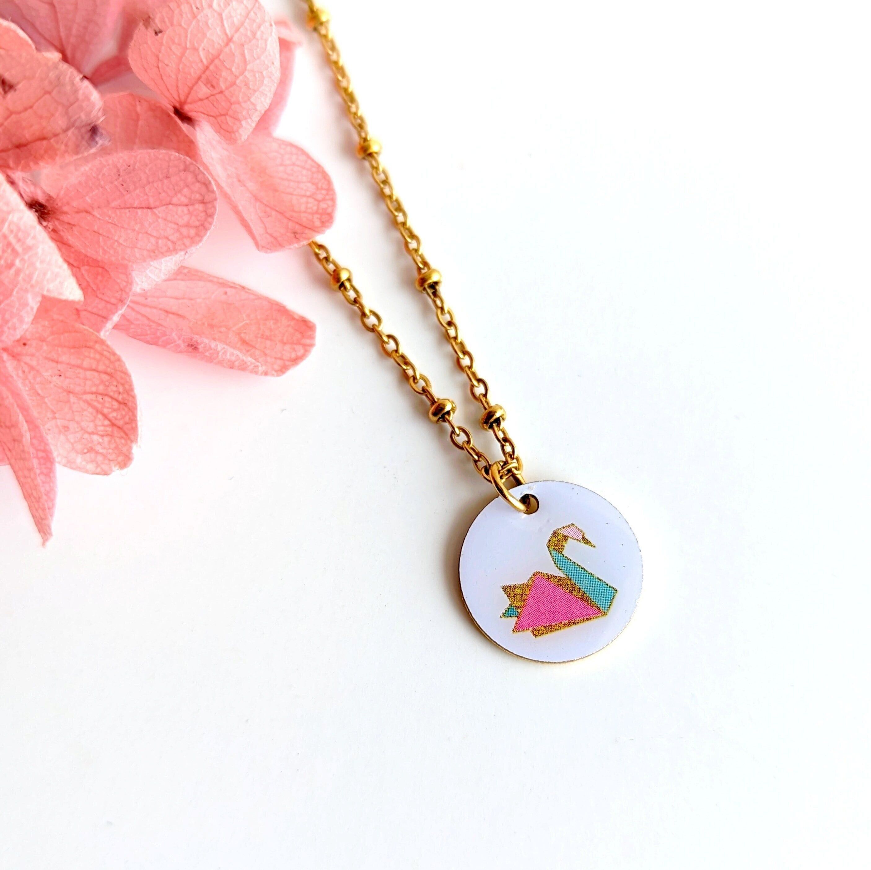 Collana con ciondolo a forma di cigno per bambina