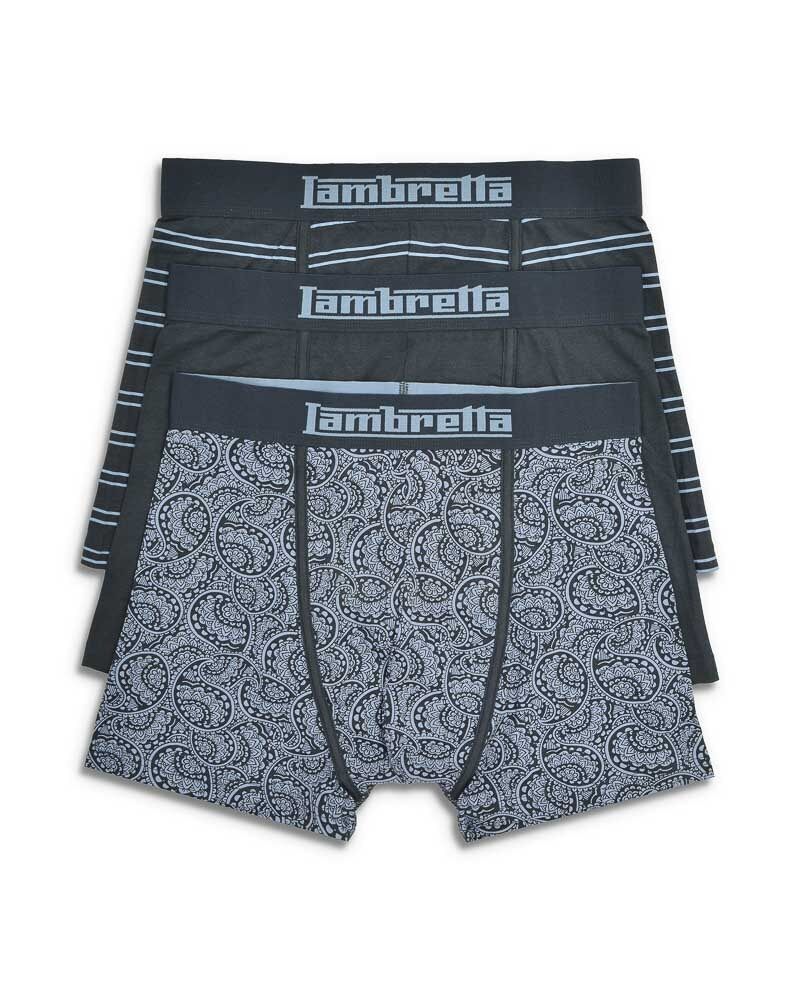 Confezione da 3 boxer Paisley blu navy/blu
