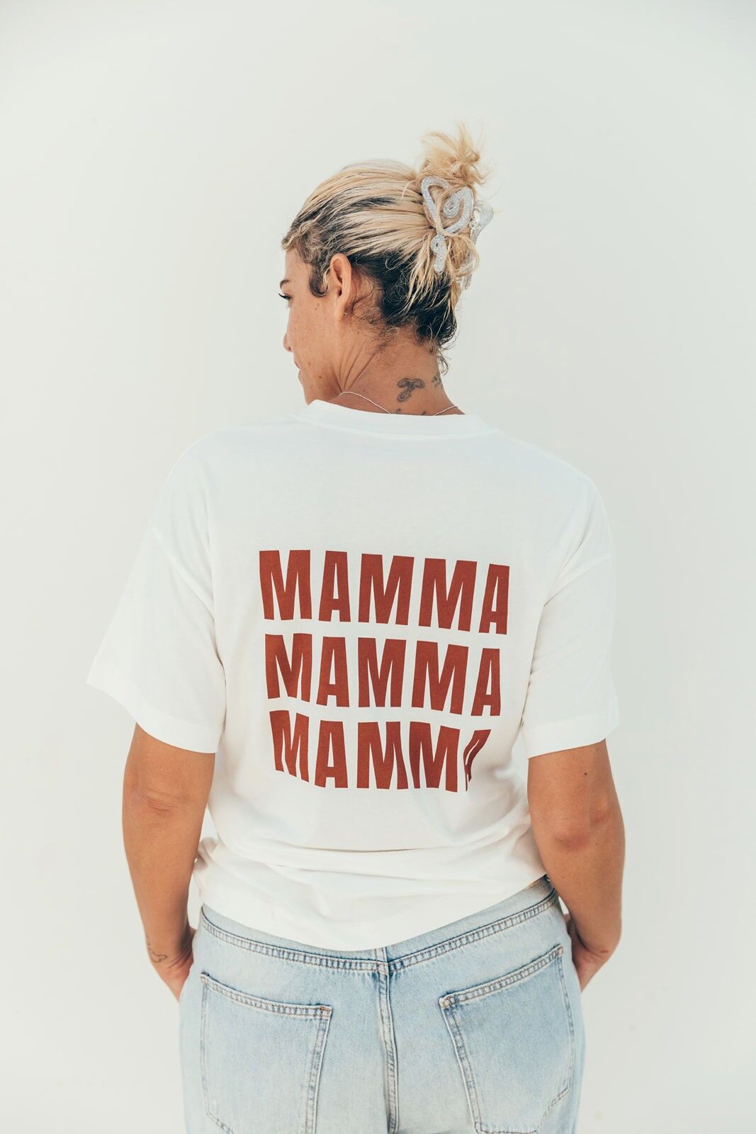 Maglietta marrone da allattamento MAMMA