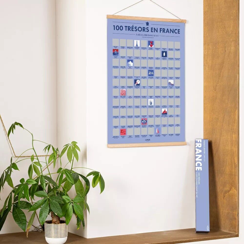 Scratch Poster 100 Treasures in France to Discover in Your Life