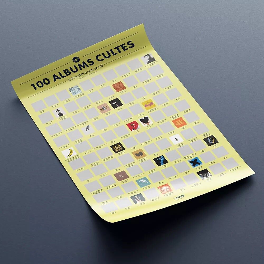 Scratch-Off Poster: 100 Albums to Listen to in Your Lifetime