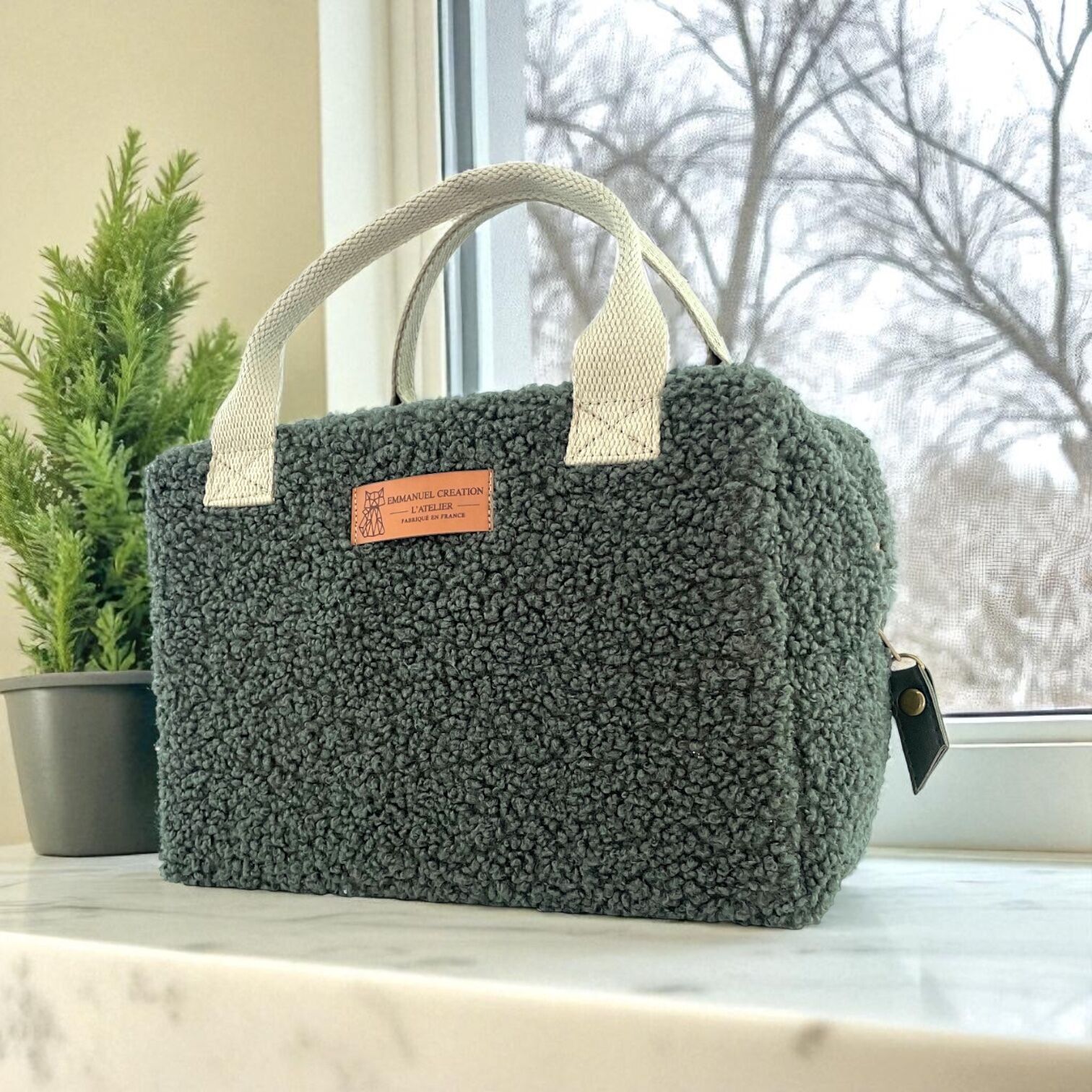 Ice cube S insulated bag, "Bouclette" khaki