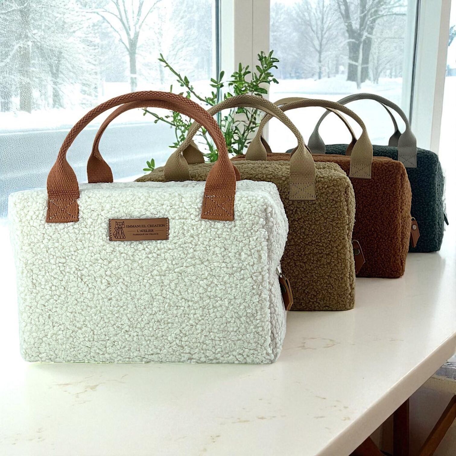 Pack of 4 Ice Cube S insulated bags, "Bouclette"