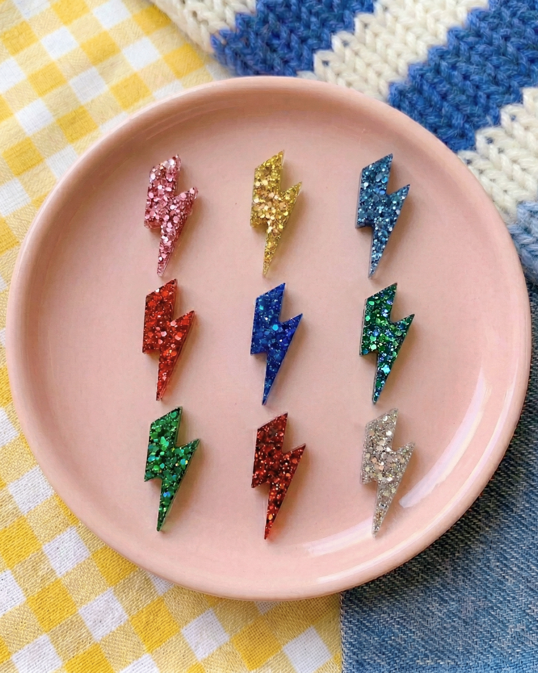 Charms Boucles d'Oreilles -Éclairs interchangeables - 9 couleurs- Pour Créoles 14mm