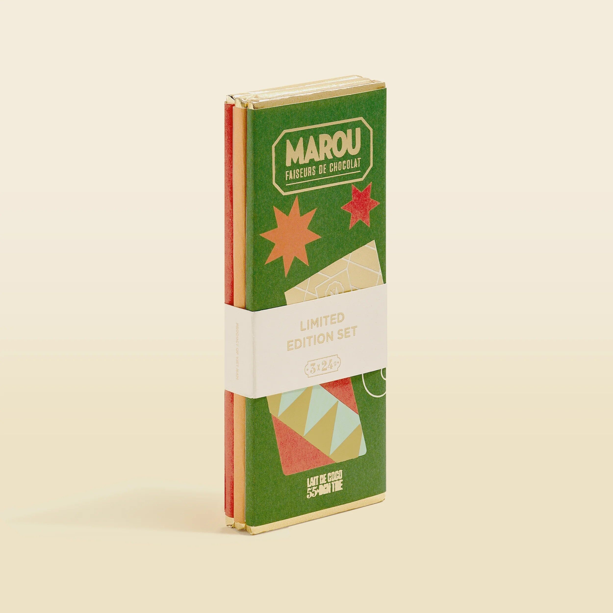 Set di 3 mini tavolette di cioccolato fondente – Grand Cru Vietnam – Edizione Natalizia