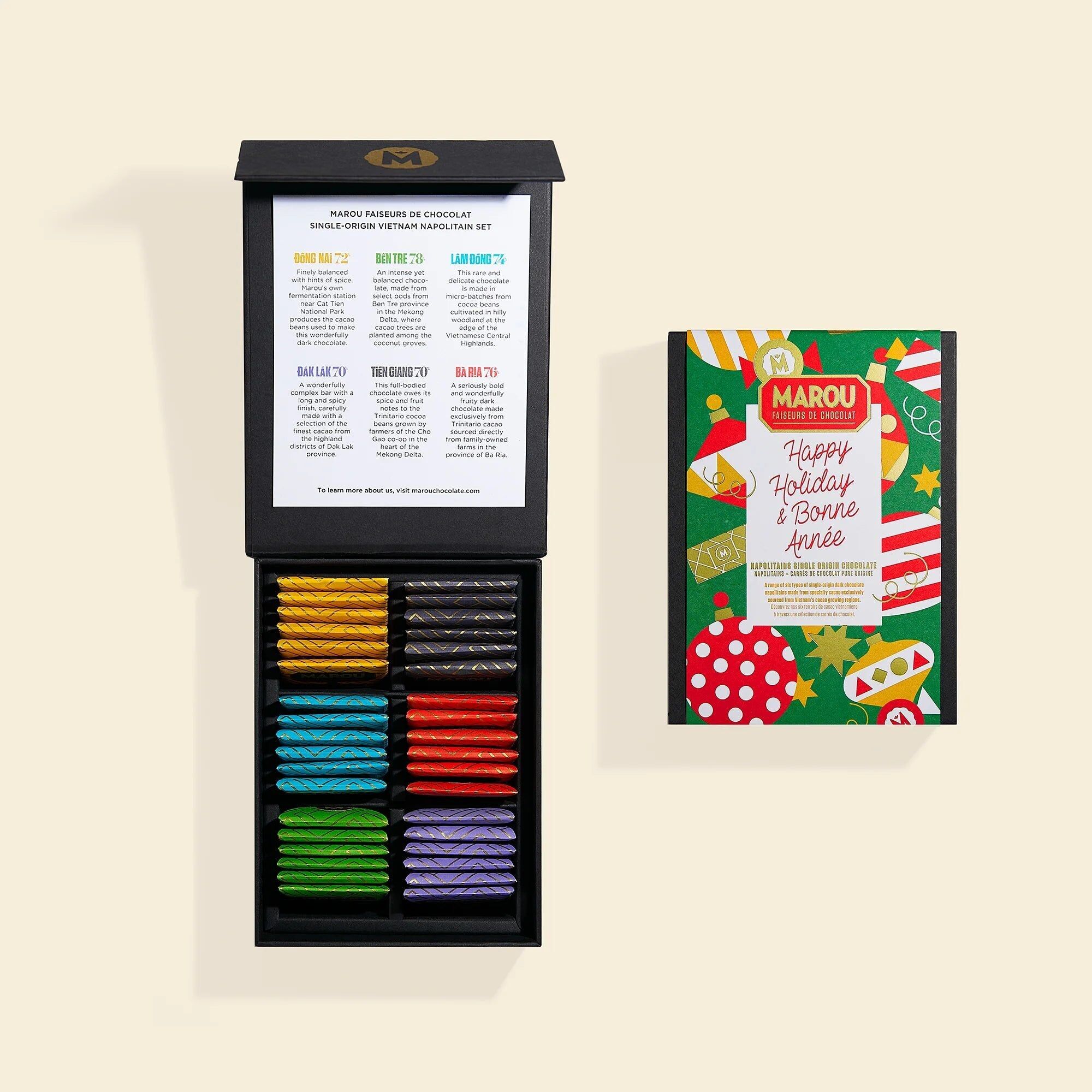 Scatola regalo di cioccolato Grand Cru Vietnam di Napoli - Edizione Natalizia