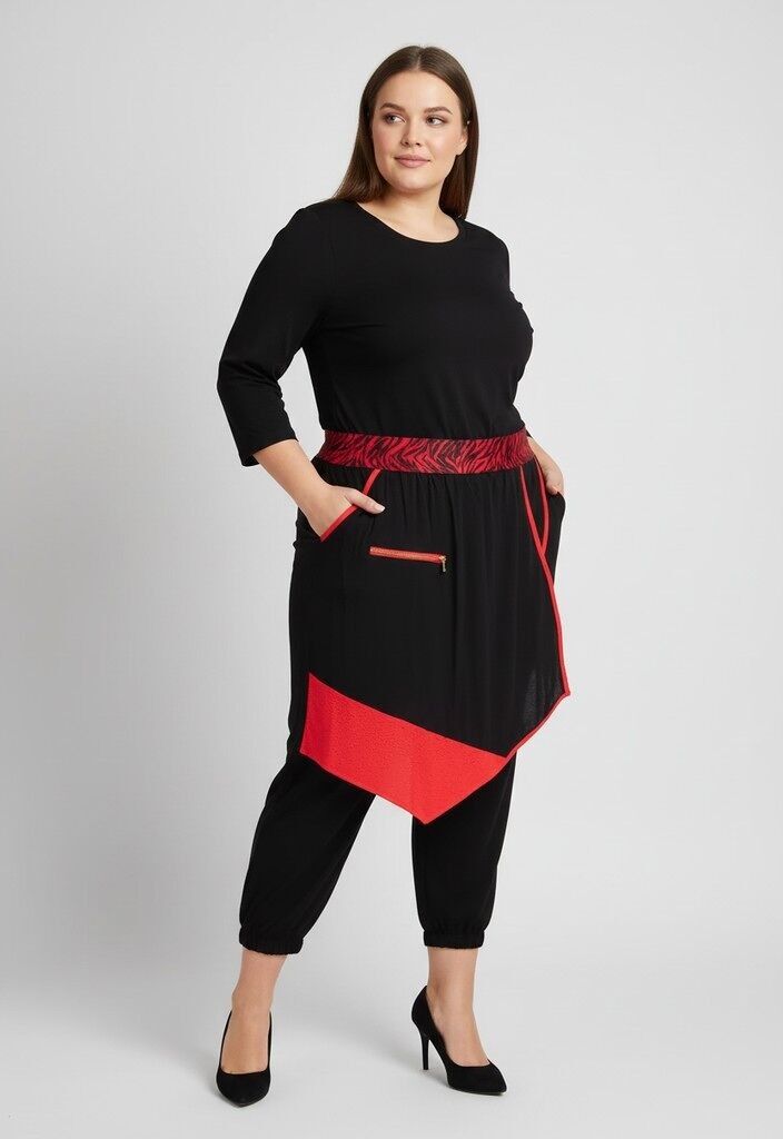 Haremshose mit 2-in-1-Effekt in Übergröße (B86)