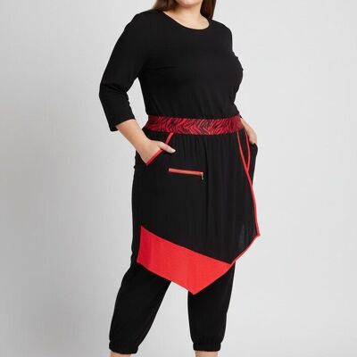 Pantalones harén con efecto 2 en 1 de talla grande (B86)