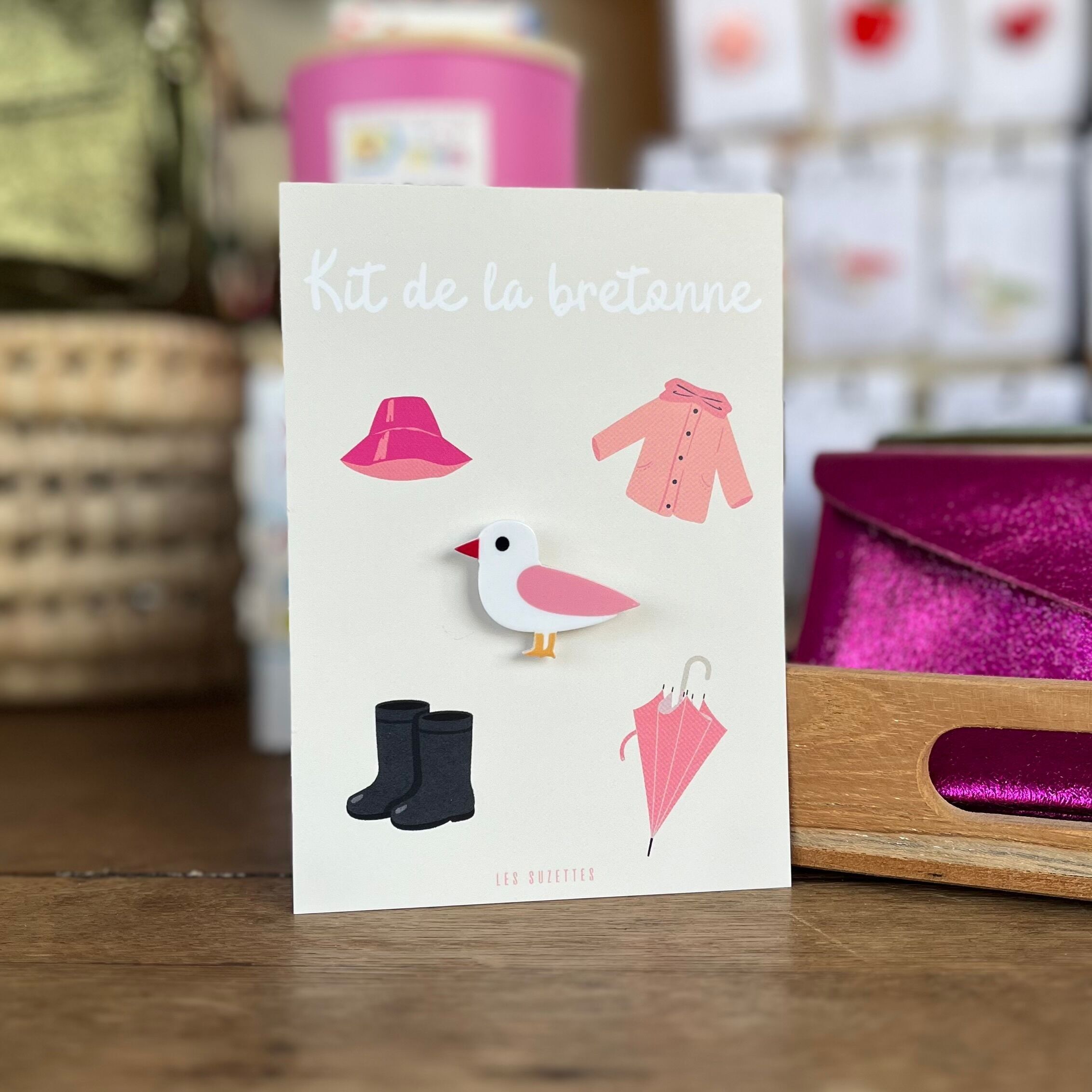 Carte kit de la bretonne - broche huguette