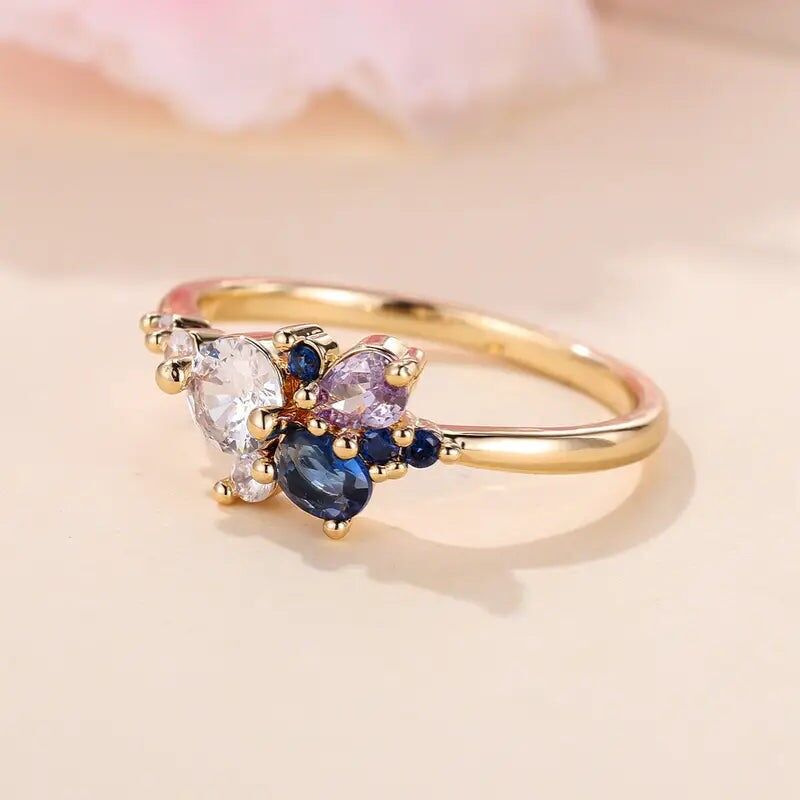 Bague de fiançailles Boho en zircone - Cadeau de mariage