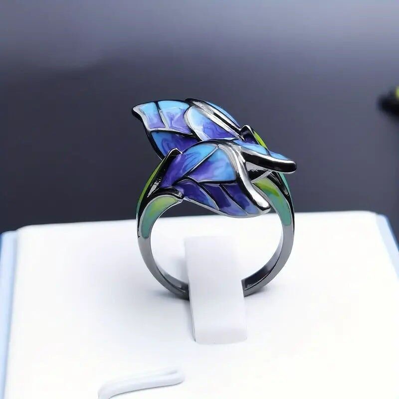 Bague Fleur Boho - Cuivre Émaillé CZ - Bijoux Femme