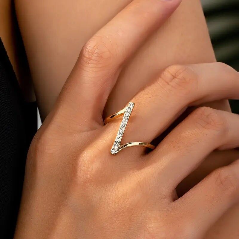 Bague française pour femme - Bijoux élégants en alliage de verre