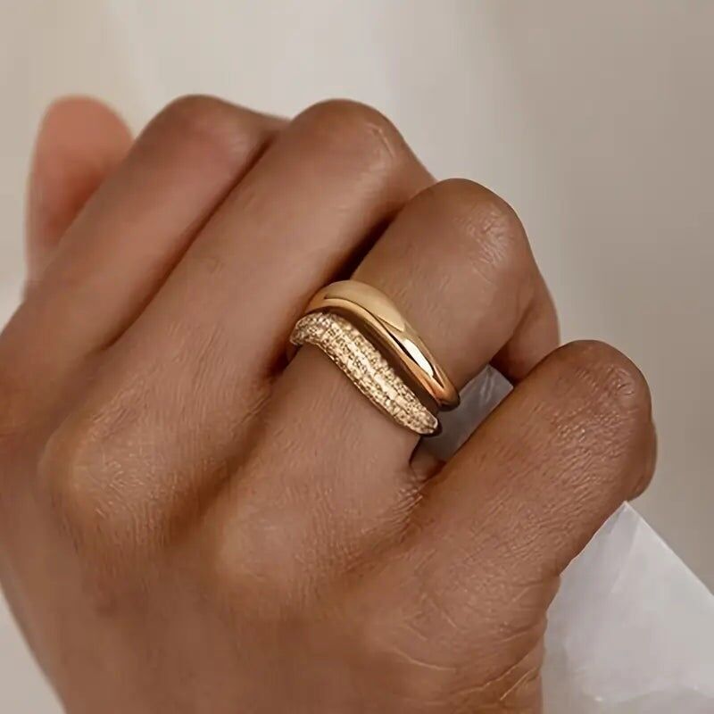 Set di anelli nuziali celtici con zirconi a pera - Anello di fidanzamento in rame