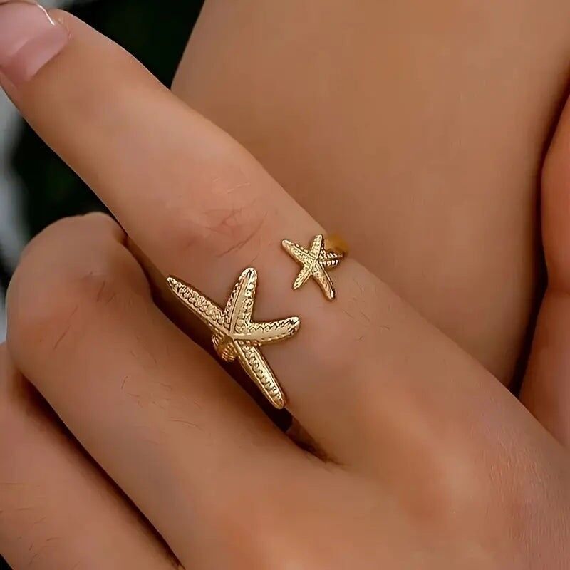 Bague ajustable motif vagues de l'océan - Bijou de mariage sur la plage