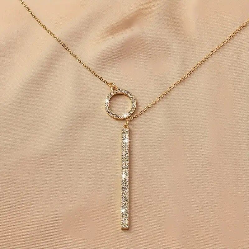 Koreanische Halskette mit Kreisanhänger – Quastenkette, Modeschmuck