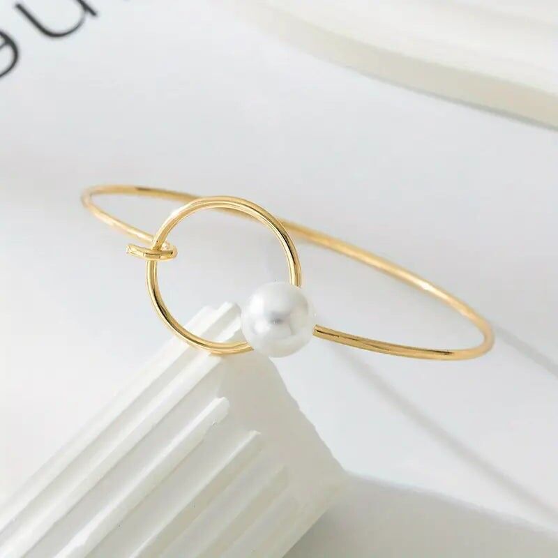 Böhmisches Perlenarmband - Edelstahlarmreif