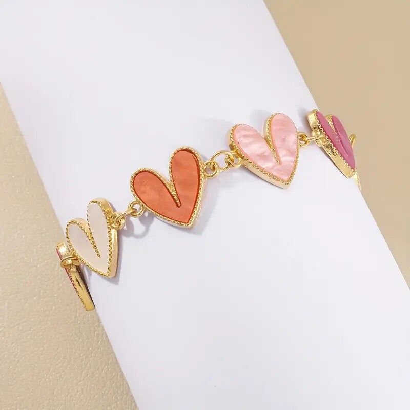 Herz Strass Armband - Charm Armreif Schmuck