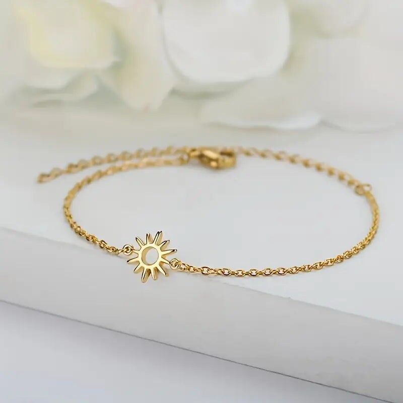 Pulsera de acero dorado - Joyería unisex para viajeros