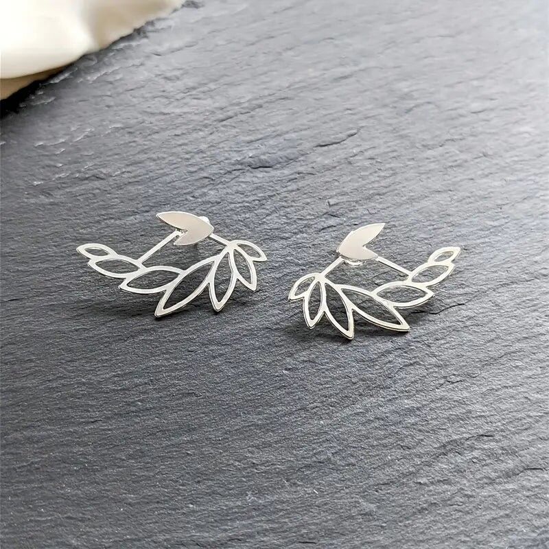 Boucles d'oreilles paon en cuivre - Bijoux à clous creux vintage