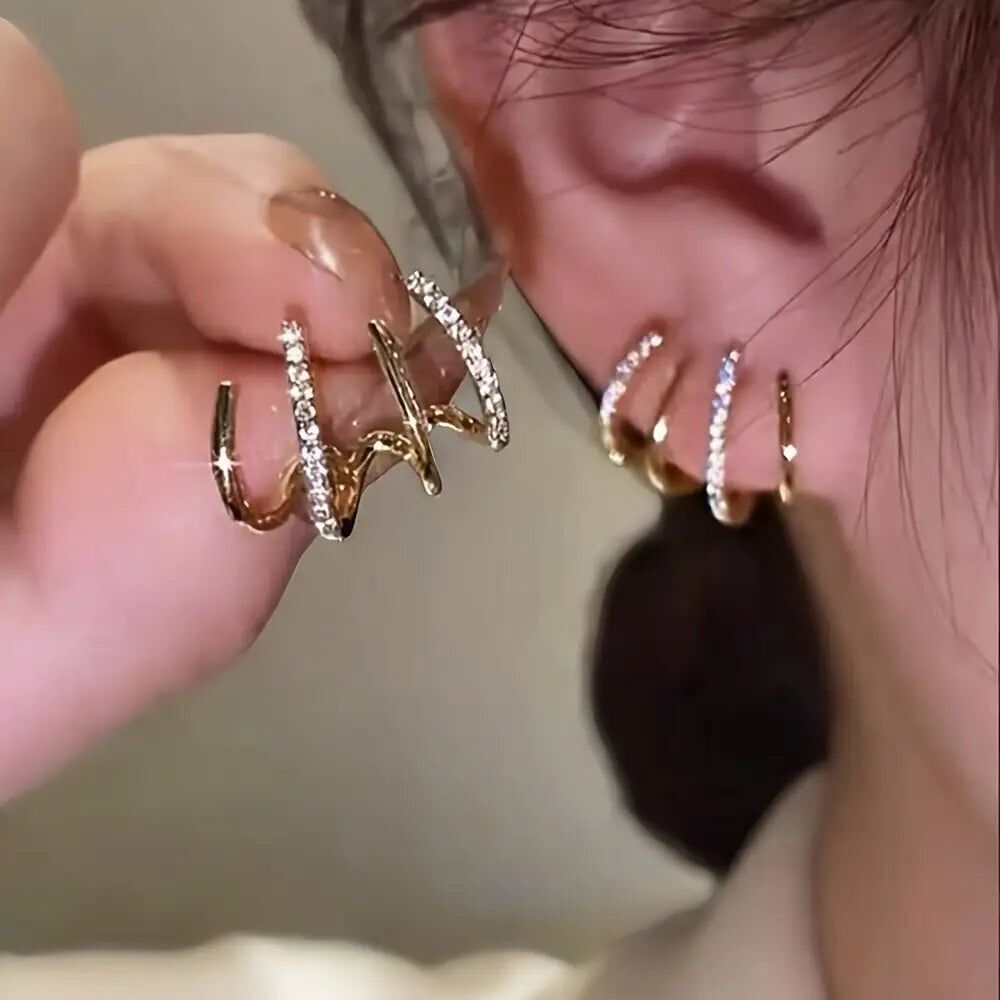 1 paire de boucles d'oreilles en forme de U, clous d'oreilles tendance pour femmes