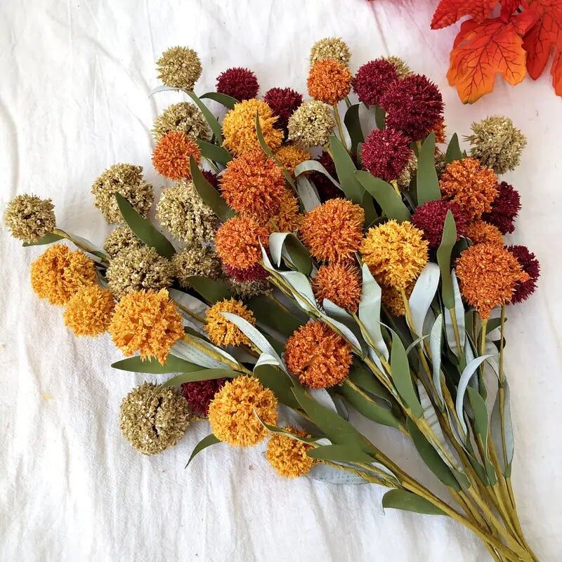 Artificial Hydrangea Flowers - Fall Decor, DIY Crafts (5 Pack)