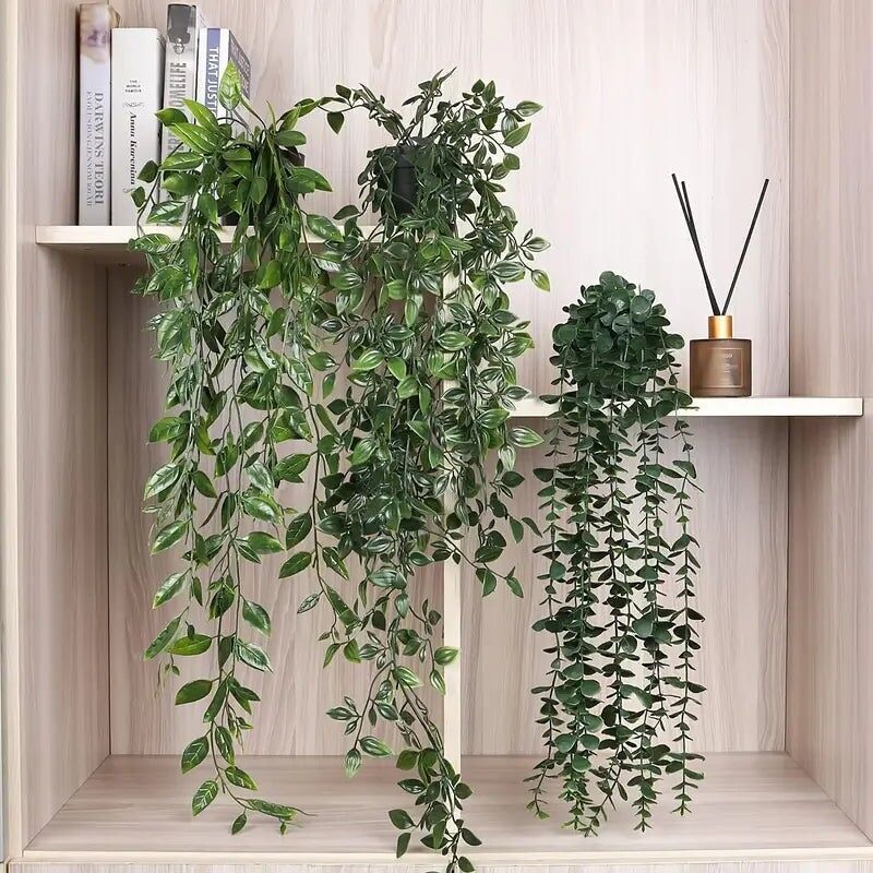 Artificial Hanging Plants 3-Pack - Indoor Greenery Decor