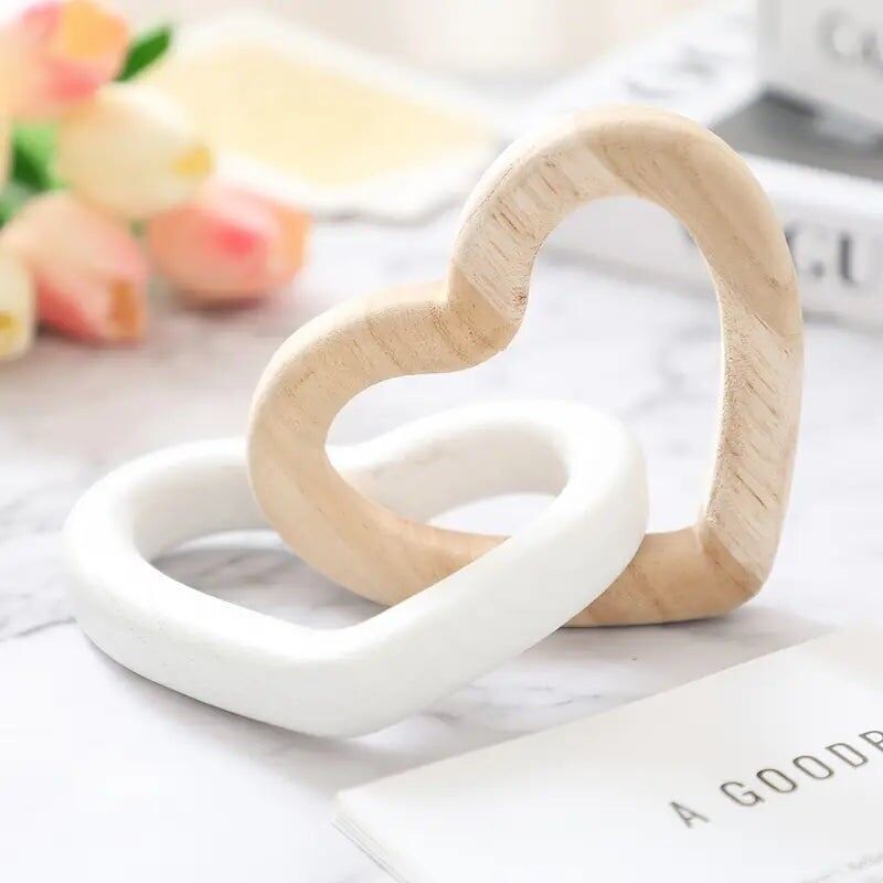 Cadeau en forme de cœur en bois - Décoration d'anniversaire de Saint-Valentin faite à la main