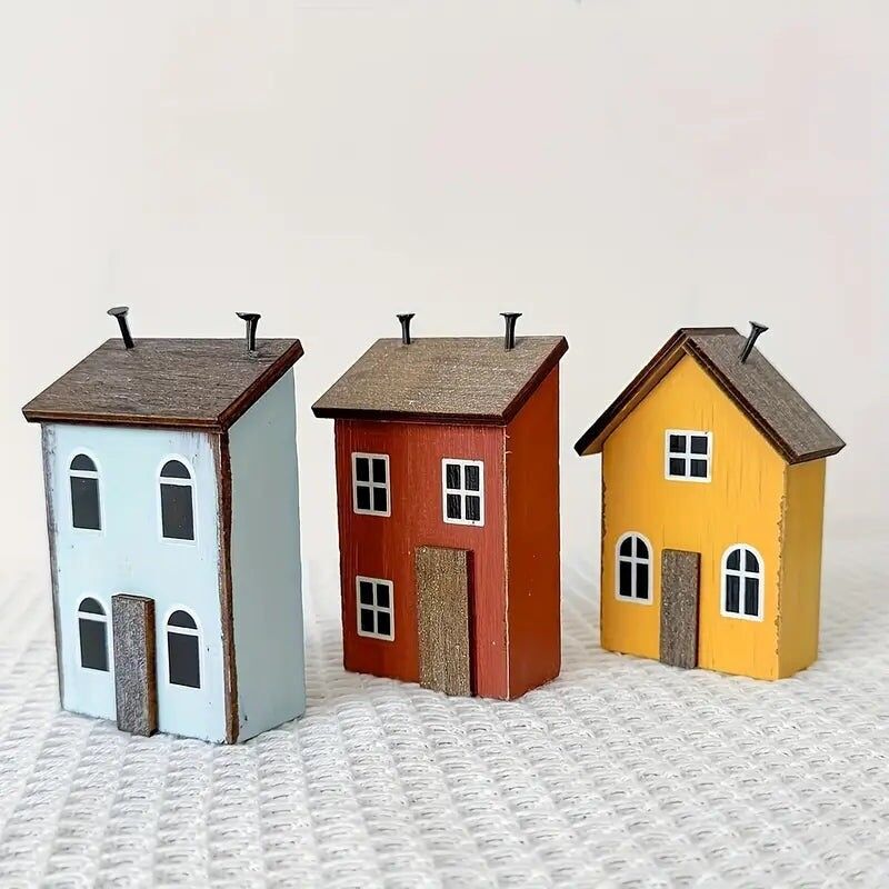 Décoration de maison miniature en bois - Modèle de cabane à faire soi-même