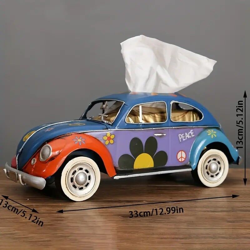 Boîte à mouchoirs vintage en forme de bus - Décoration de voiture industrielle