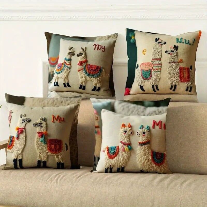 Copricuscini Boho Alpaca 4 pezzi - Federe decorative ricamate