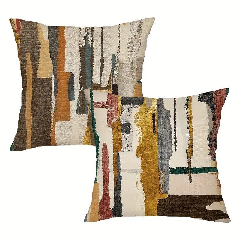 Boho Geometric Throw Pillow Covers 18x18 - Modern Abstract Decor