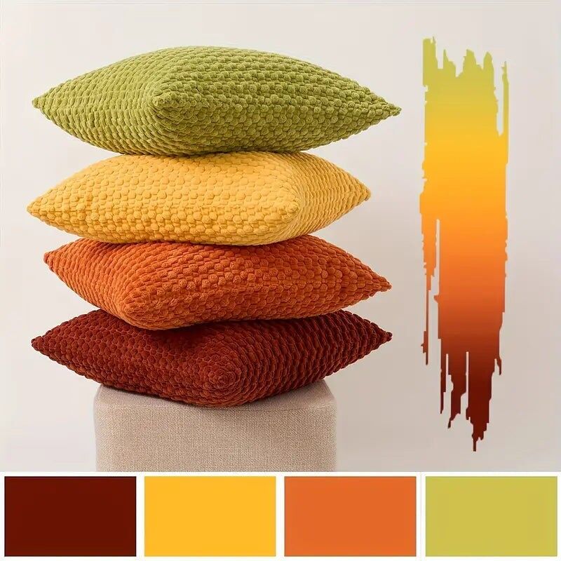 Corduroy Pillow Covers 4-Piece Set - Soft Decorative Throw Pillowcases