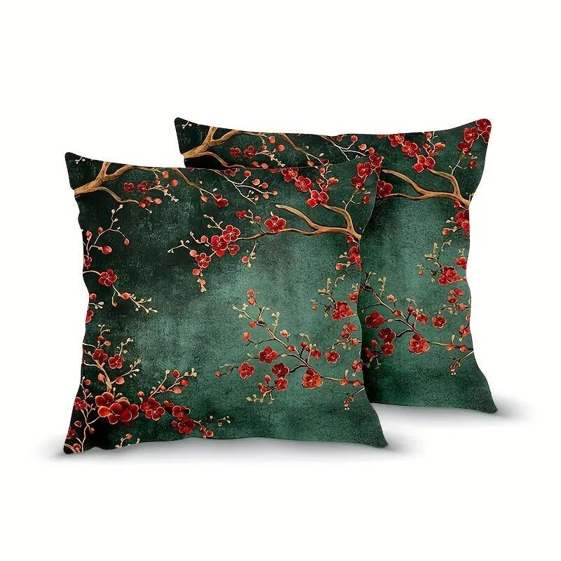 Jade Plum Pillow Covers 45x45cm - Plush Sofa Decor Washable