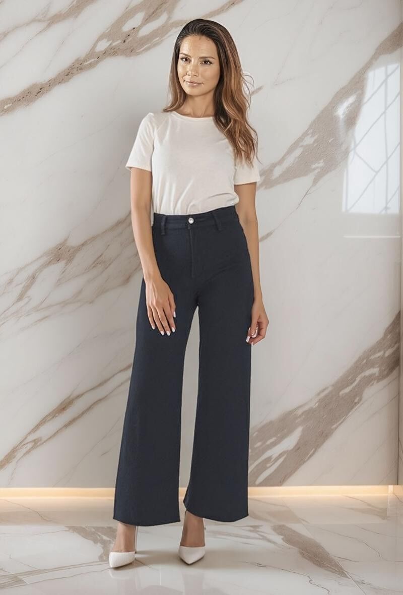 Nahtlose Jeans mit Fronttasche, 94 cm lang - L8809-1 - Lusa Mode