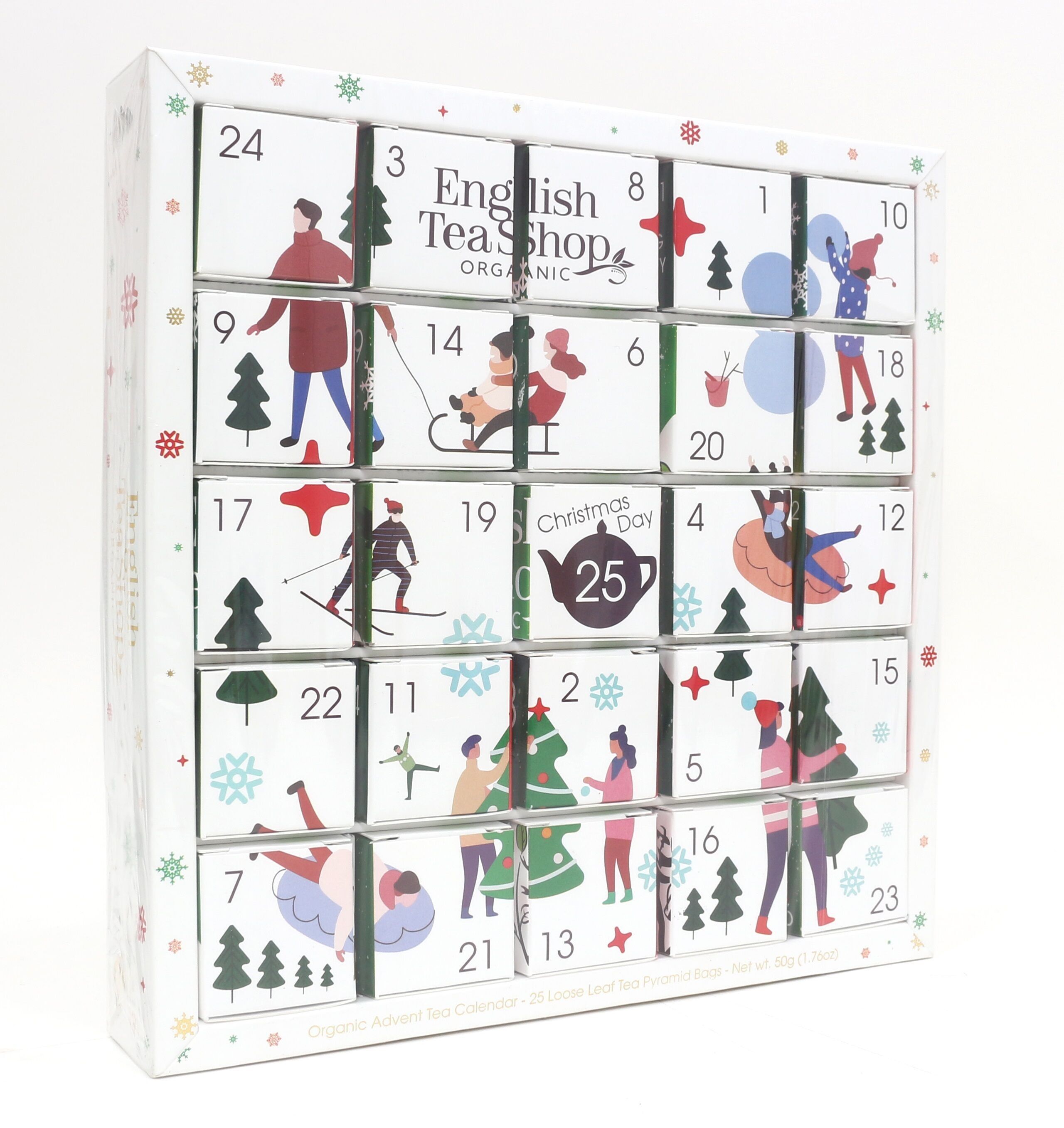 Calendrier de l'Avent Puzzle Blanc 25 Sachets de Thé Pyramide