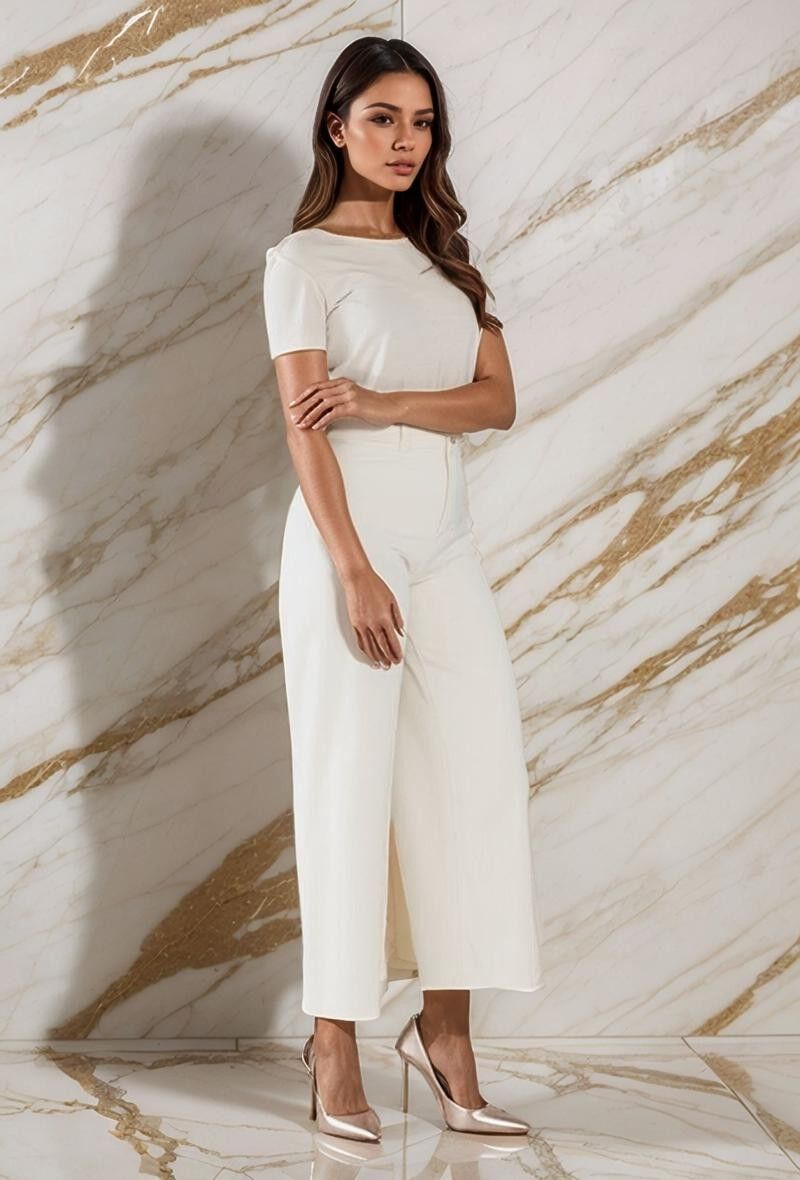 Nahtlose Jeans mit Fronttasche, 94 cm lang - L8809-3 - Lusa Mode