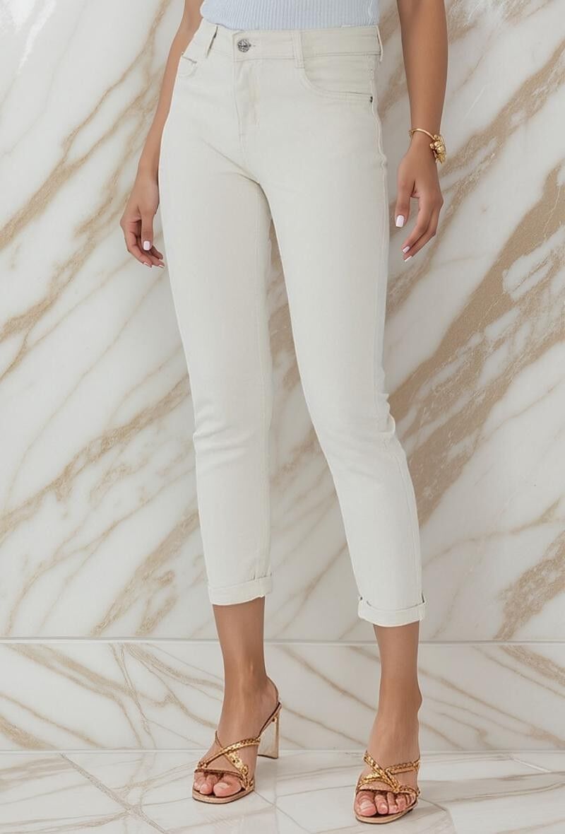 Schlanke Stretch-5-Pocket-Jeans - L8819-3 - Lusa Mode