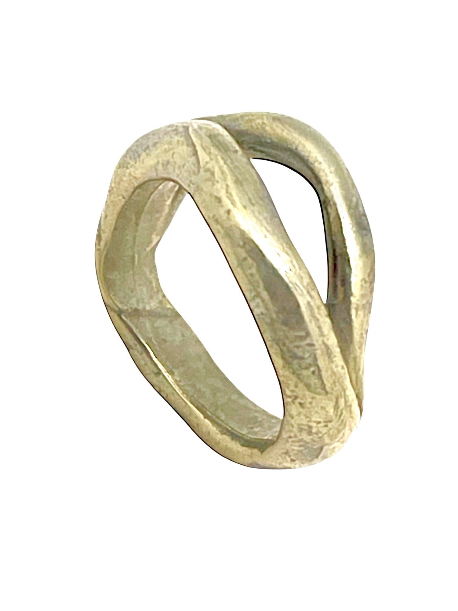 Anello Duplo in ottone e zama placcato oro