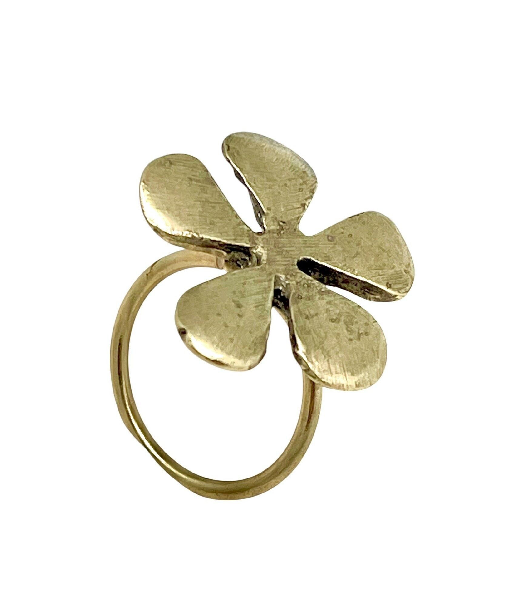 Il mio anello foglia in ottone placcato oro